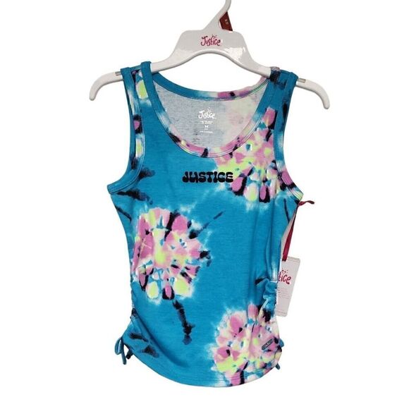 Justice Girls Tie Dye Multicolor Blue Shorts Set Size 10M NEW WITH TAGS - Picture 2 of 9